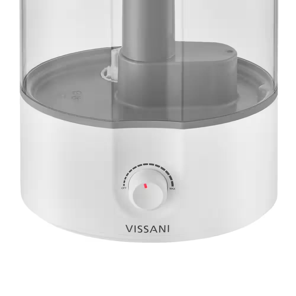 1 Gal. Ultrasonic Humidifier 360 Degree Turning Dual Nozzle Cool Mist for Medium Room in White