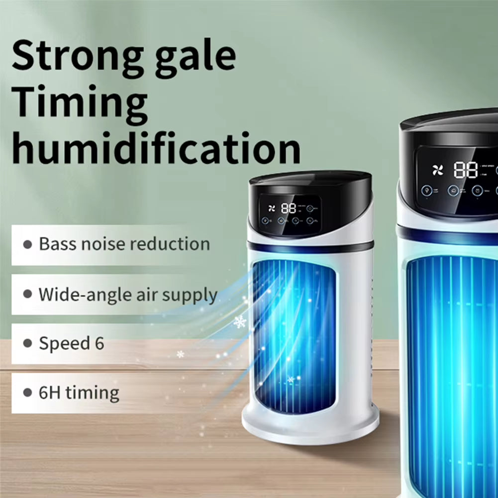 3 in 1 Quiet Cooling Desk Fan Water Cooling Conditioning Portable Mini Air Cooler 6 Speeds Adjustable Table Fan for Office Home