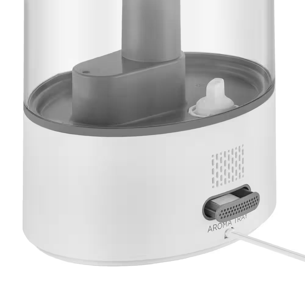 1 Gal. Ultrasonic Humidifier 360 Degree Turning Dual Nozzle Cool Mist for Medium Room in White